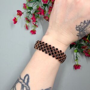 Vintage Black Genuine Crystal Stretch Bracelet